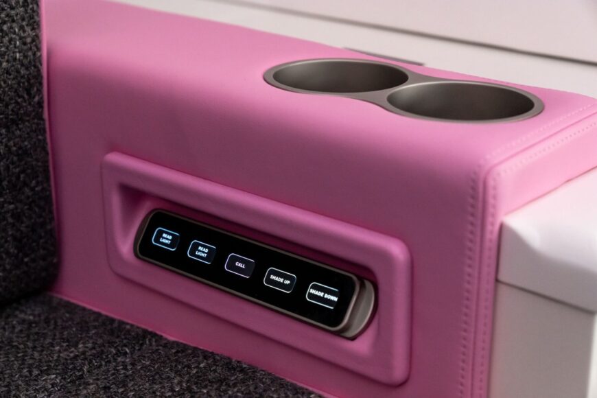 Paris Hilton plan interior installation panel, cupholder